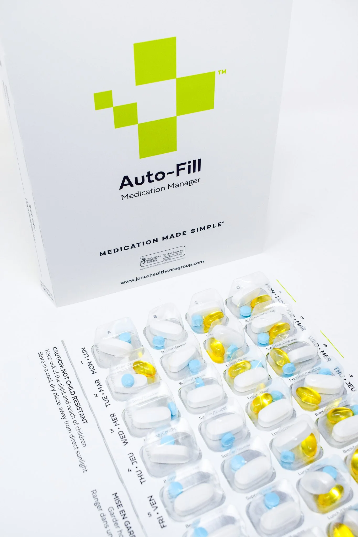 Automated fill blister packaging for pharmacies.