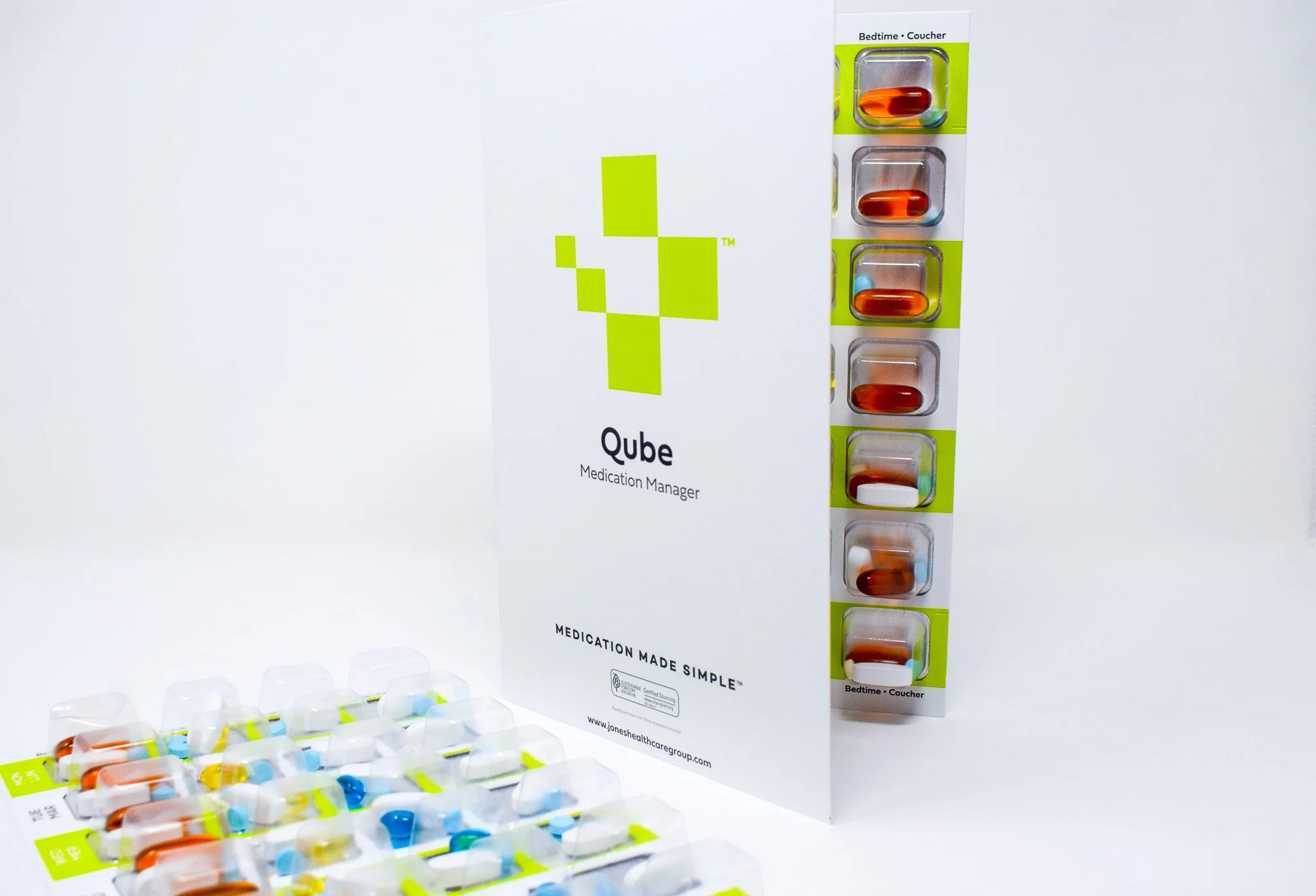 Multi-dose medication management in Jones' Qube product.